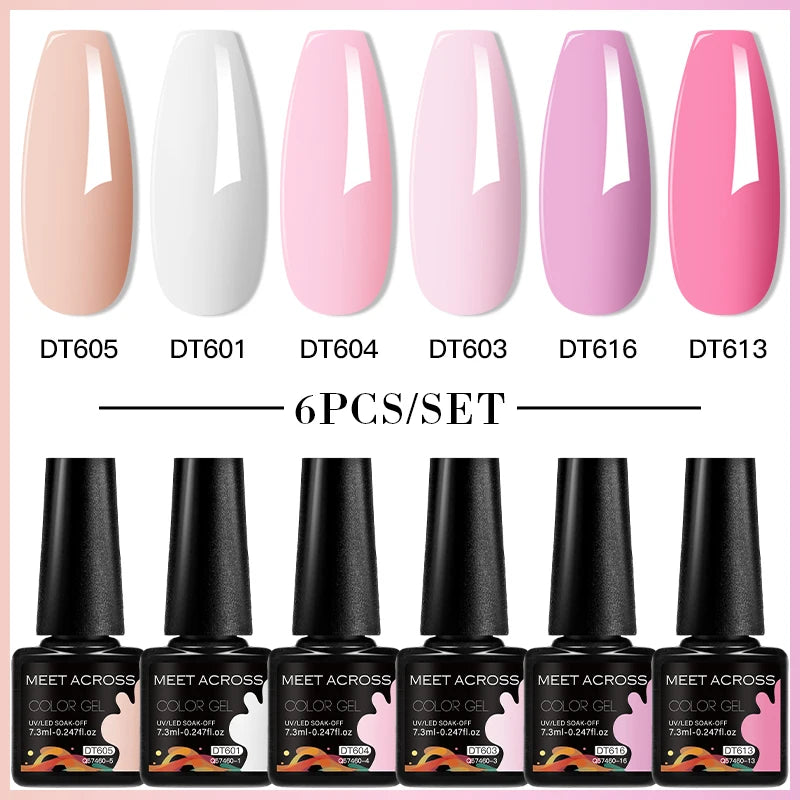NailArt Pro 6pc UV Gel Polish Kit for Manicure ATHLEXES