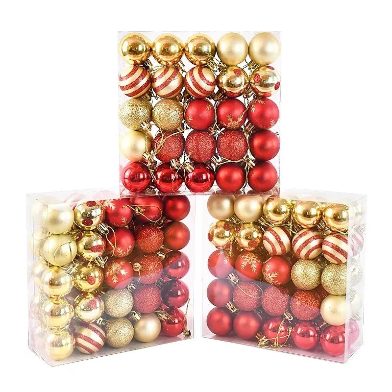 Festive 50Pcs 4cm Christmas Baubles for 2024 Decor ATHLEXES