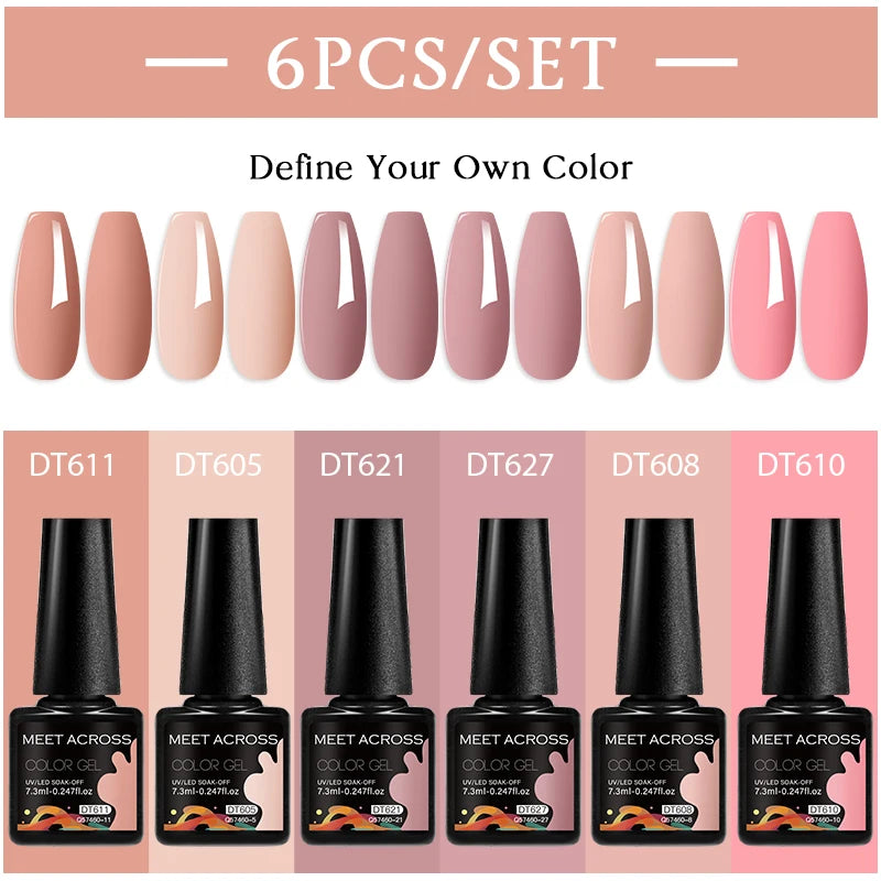 NailArt Pro 6pc UV Gel Polish Kit for Manicure ATHLEXES