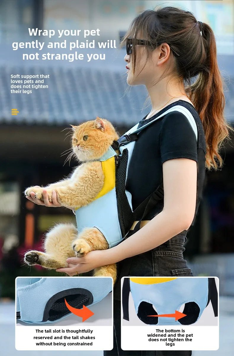 Adjustable Cat Dog Carrier Bag Pet Double Shoulder Backpack Portable Bag Outdoor Travel Camping Hiking Chest Strap Bag Pets ATHLEXES