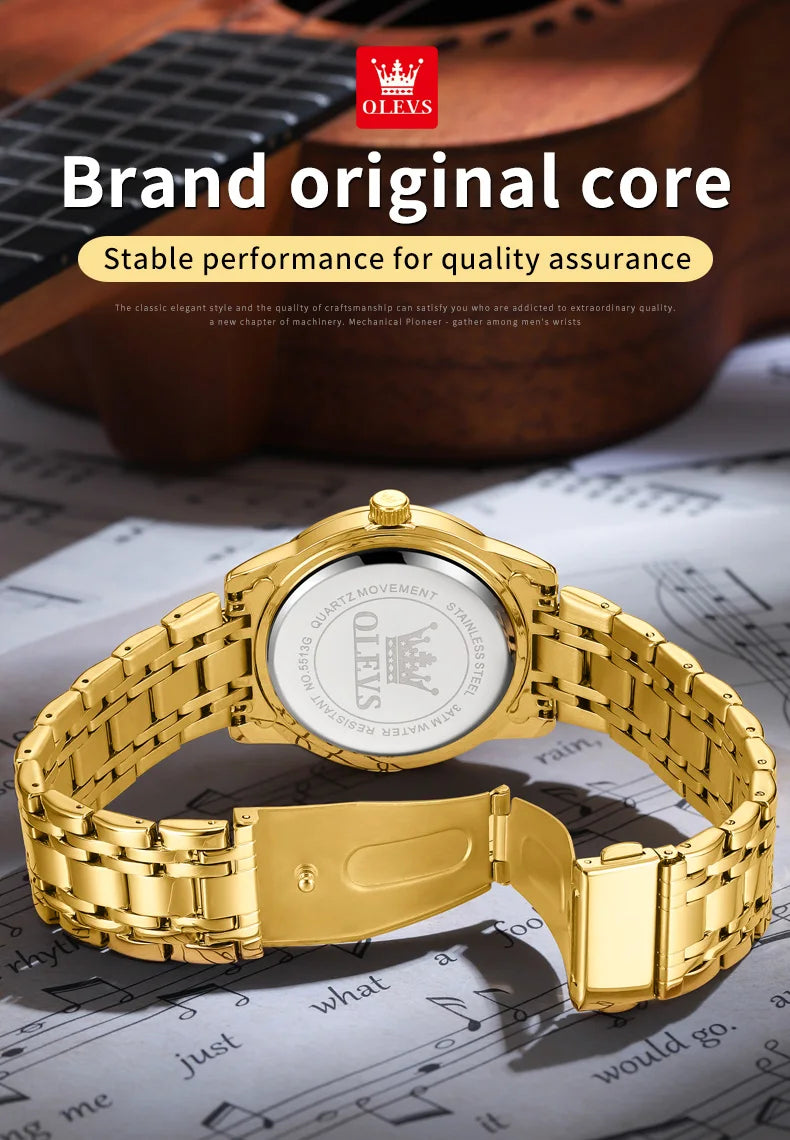 OLEVS Luxury Diamond Quartz Watch for Men ATHLEXES