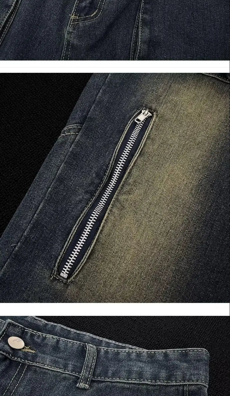 Trendy Y2K Personalized Straight Leg Casual Jeans ATHLEXES