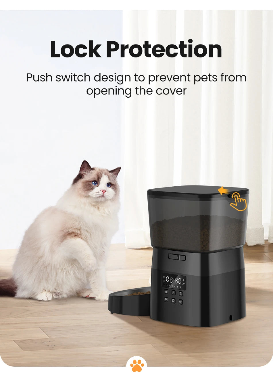 ROJECO Automatic Pet Feeder Button Version Auto Cat Food Dispenser Accessories Smart Control Pet Feeder For Cats Dog Dry Food ATHLEXES