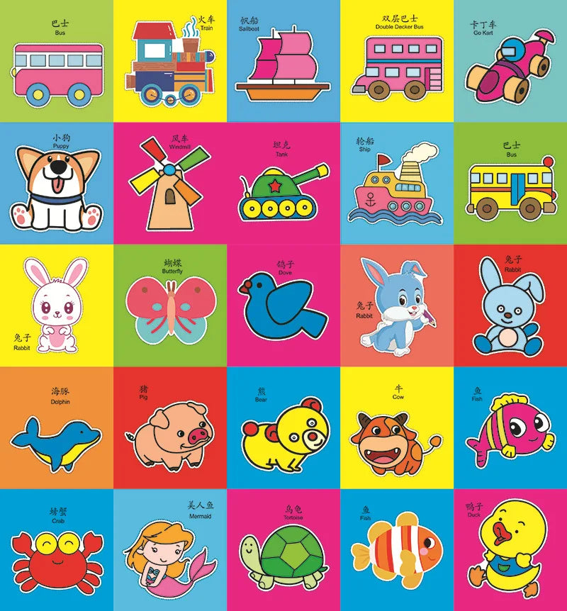 Colorful Cartoon Paper-Cut Craft Book for Kids ATHLEXES