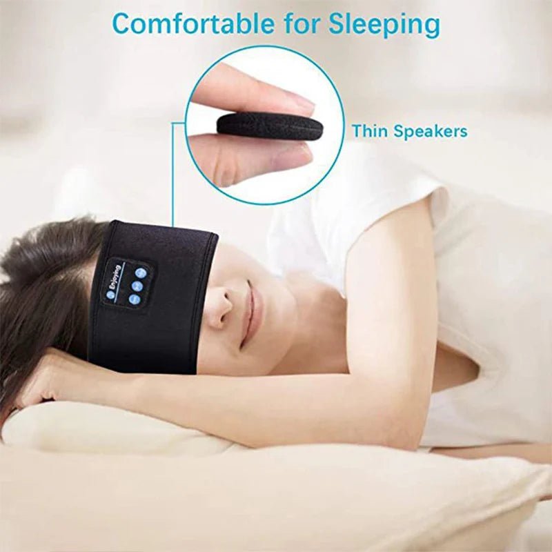 Bluetooth Wireless Headphones Sleep Eye Mask Headset Soft Elastic Comfortable Sports Headband Bluetooth Music Earphone ATHLEXES