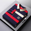 Elegant Stripe Embroidered Polo Shirt for Men ATHLEXES