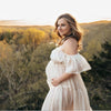 Elegant Maternity Off Shoulder Chiffon Dress ATHLEXES
