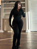 Elegant Street Style Women's Long Sleeve Tops & Flare Pants Set ATHLEXES