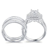 Elegant 2PCS Moissanite Wedding Ring Set 925 Silver ATHLEXES
