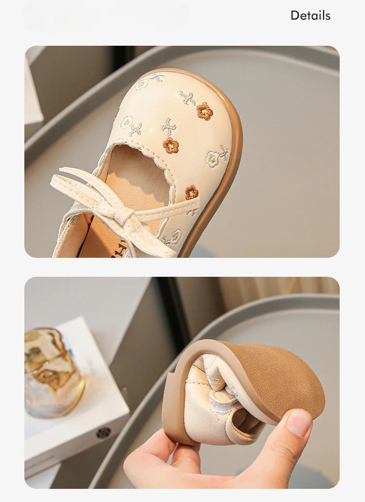 Charming Floral Mary Jane Low Heel Princess Shoes ATHLEXES