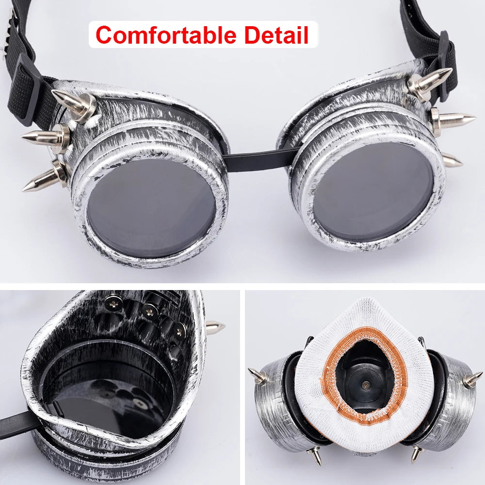 Gothic Steampunk Gas Mask with Goggles for Cosplay ATHLEXES