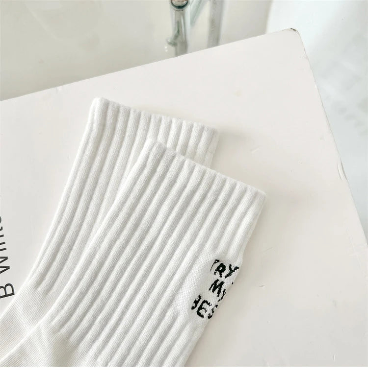 Japanese Style Embroidered Women Crew Socks ATHLEXES