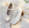 Veowalk Elegant Cotton Mary Jane Block Heels ATHLEXES