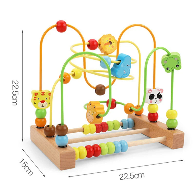 Montessori Wooden Roller Coaster Bead Maze for Toddlers ATHLEXES