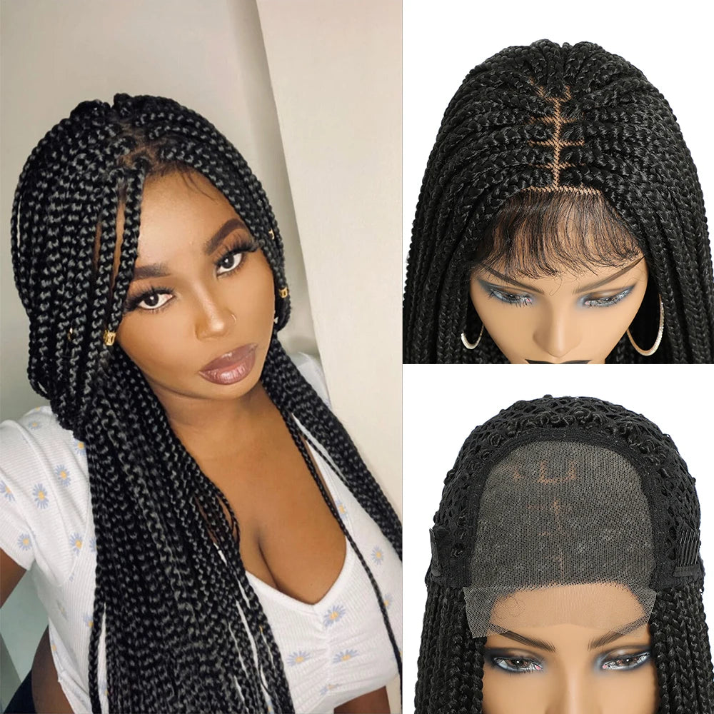 Luxe Box Braid Lace Wig with Baby Hair 30 Inch ATHLEXES