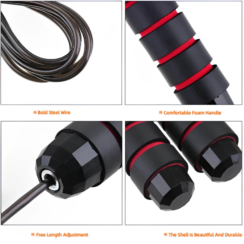 Adjustable Steel Wire Jump Rope for Fitness Training ATHLEXES