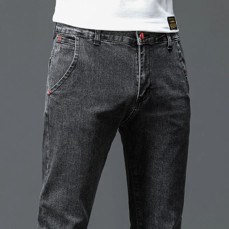 Classic Slim Stretch Black & Dark Gray Men's Jeans Trousers ATHLEXES