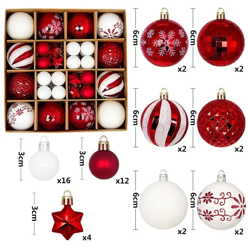 Charming 44Pcs Christmas Ball Ornament Collection ATHLEXES