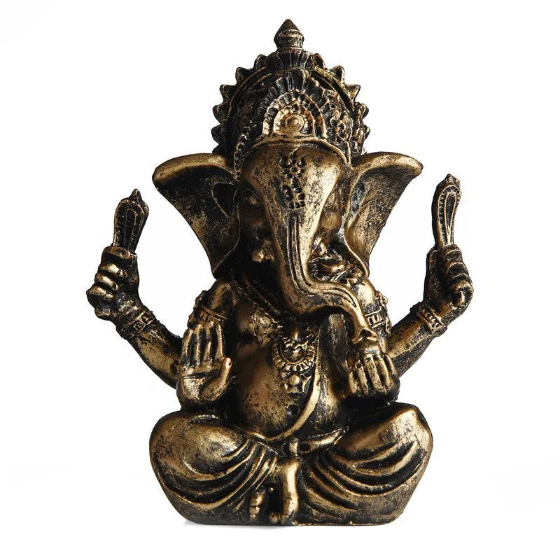 Divine Ganesha Golden Sandstone Figurine ATHLEXES