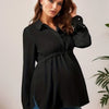 Chic V-Neck Maternity Blouse in Solid Colors ATHLEXES