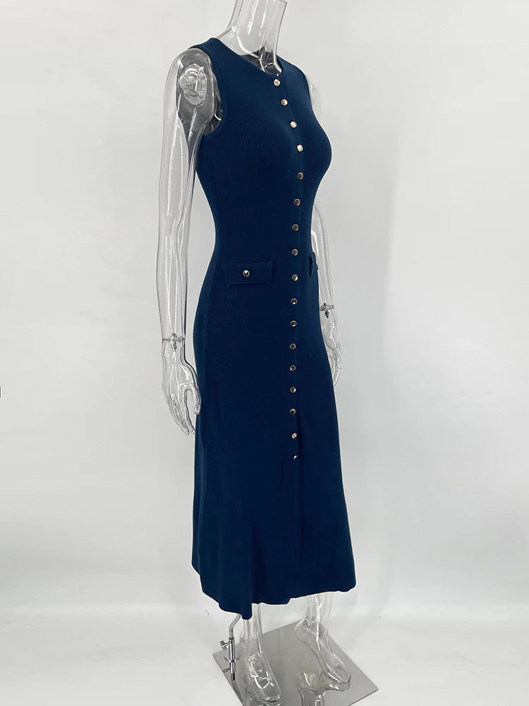 TARUXY Elegant High Waist Ribbed Knit Dress ATHLEXES