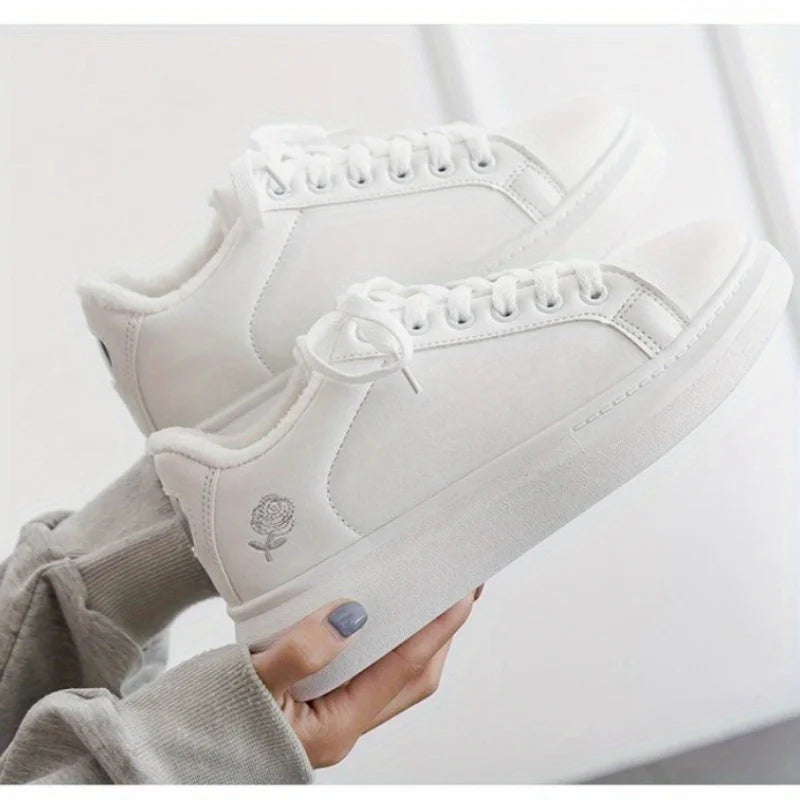 Blossom Breeze Chic White Lace-Up Sneakers ATHLEXES