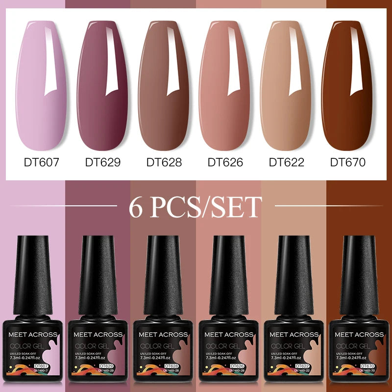 NailArt Pro 6pc UV Gel Polish Kit for Manicure ATHLEXES