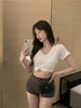 Spring Summer 2025 Slimming V-Neck Cropped Tee ATHLEXES