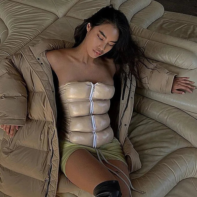Goddess Glam Metallic Corset Top ATHLEXES