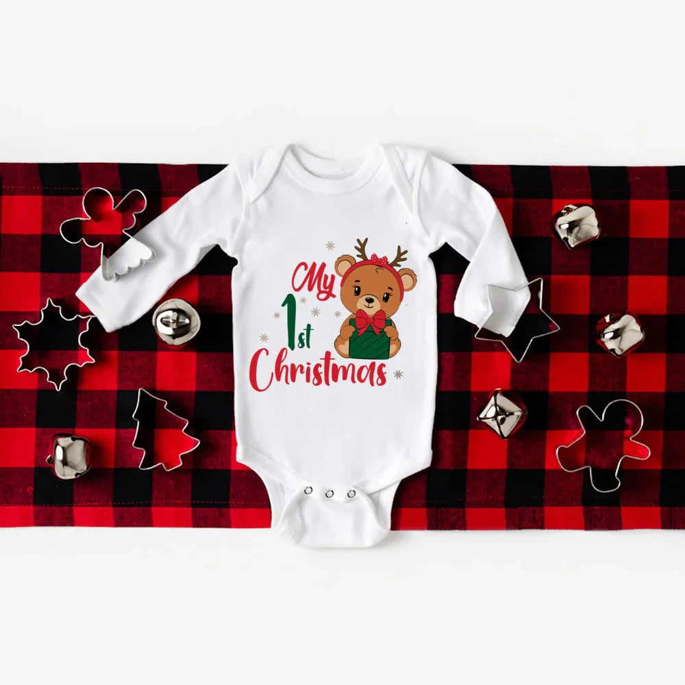 My First Christmas Baby Long Sleeve Romper Set ATHLEXES