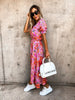 Elegant Floral V Neck Maxi Dress for Women ATHLEXES