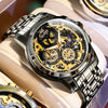 OLEVS Luxury Waterproof Gold Skeleton Watch ATHLEXES