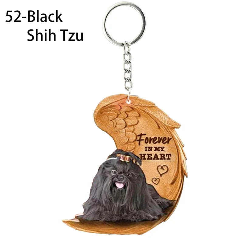 Heartfelt Dog Angel Pendant Keychain ATHLEXES
