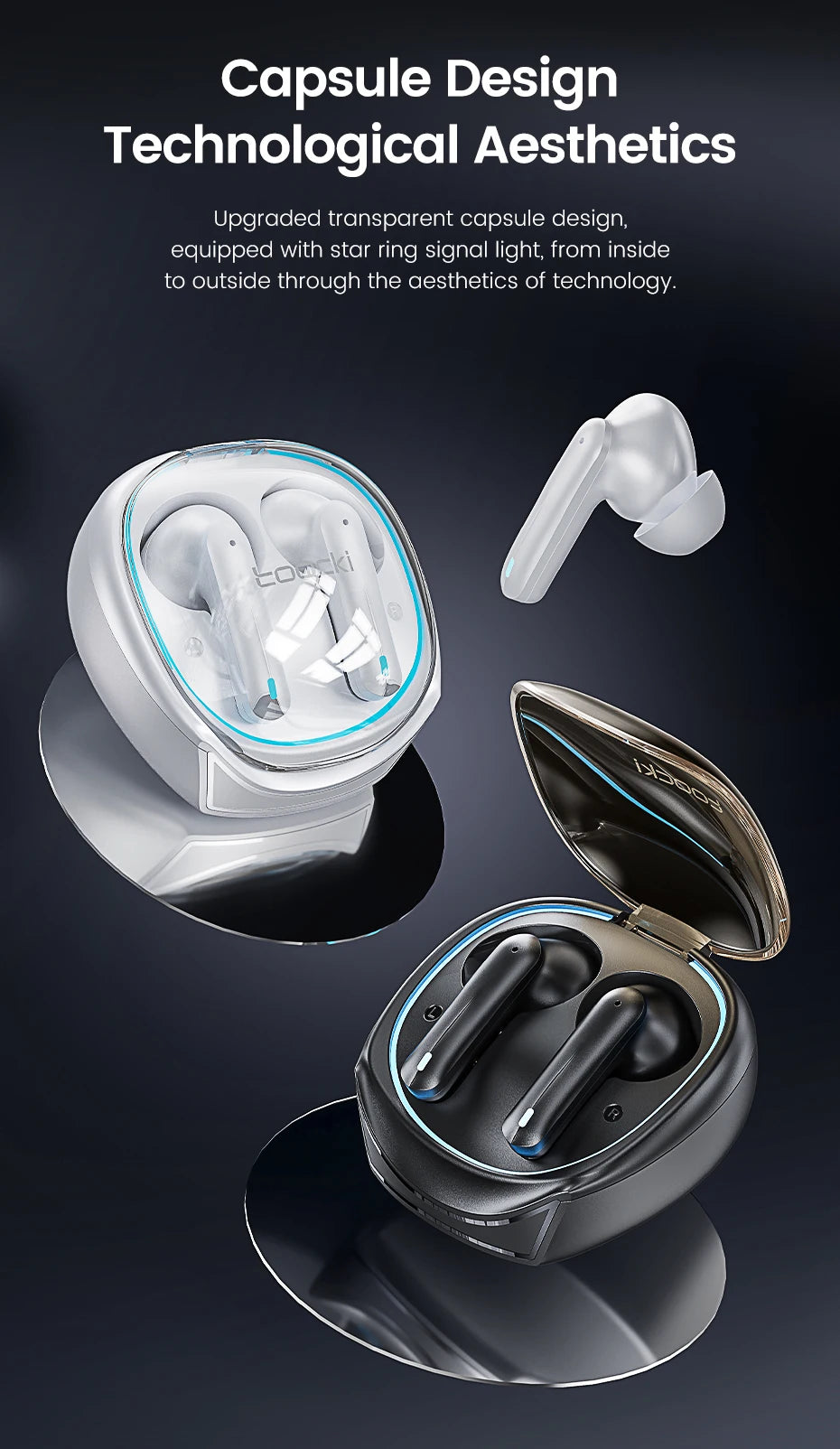 Toocki Ultra Waterproof Bluetooth 5.3 Headphones ATHLEXES