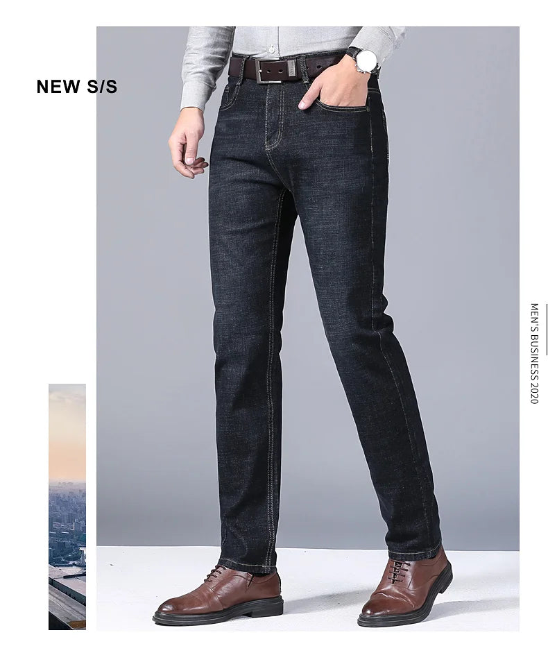 Classic Slim Fit Black Biker Jeans for Men ATHLEXES