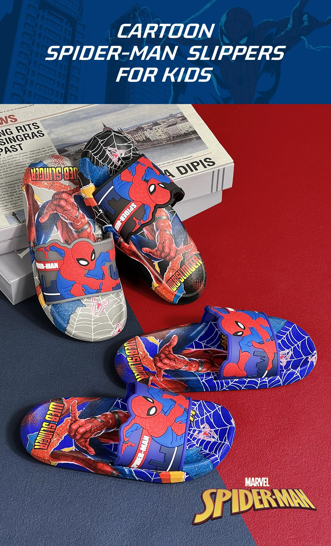 Superhero Cartoon Toddler Slide Sandals ATHLEXES