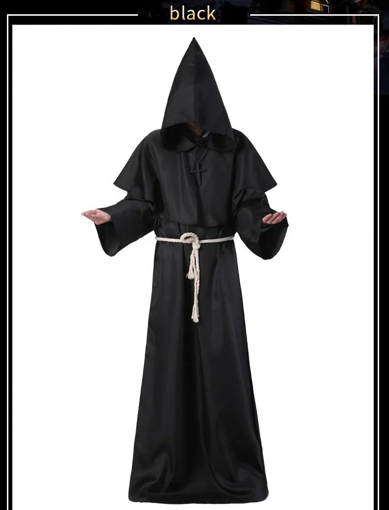 Medieval Monk Cowl Robe Halloween Cosplay Cloak ATHLEXES