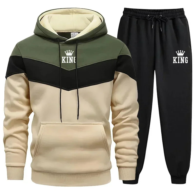 King's Sport Splicing Tracksuit: Hoodie & Pants Set ATHLEXES