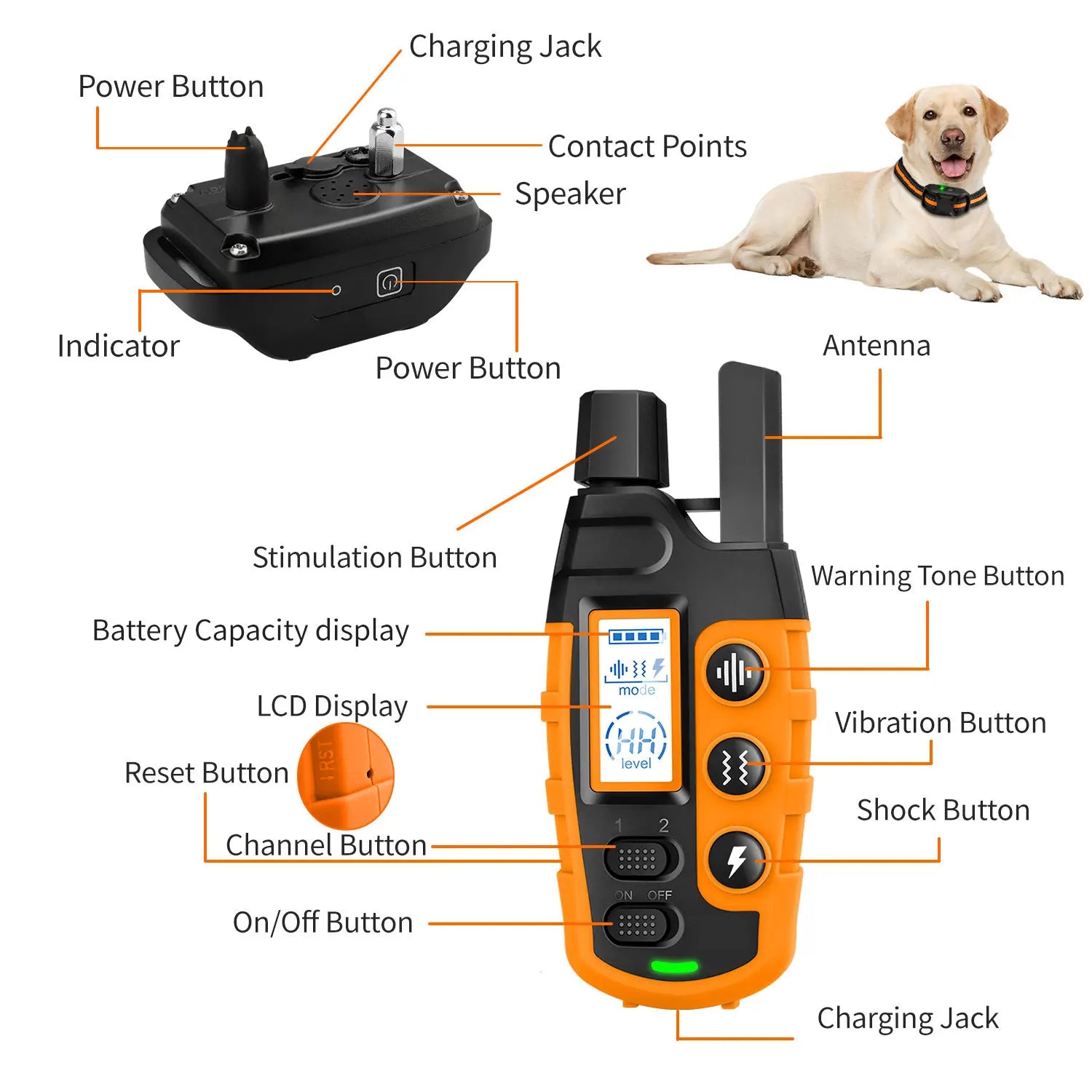 3300Ft Electric Dog Training Collar Remote Control Waterproof Pet BehaviorFor 5-120lbs Puppy With Shock Vibration ATHLEXES