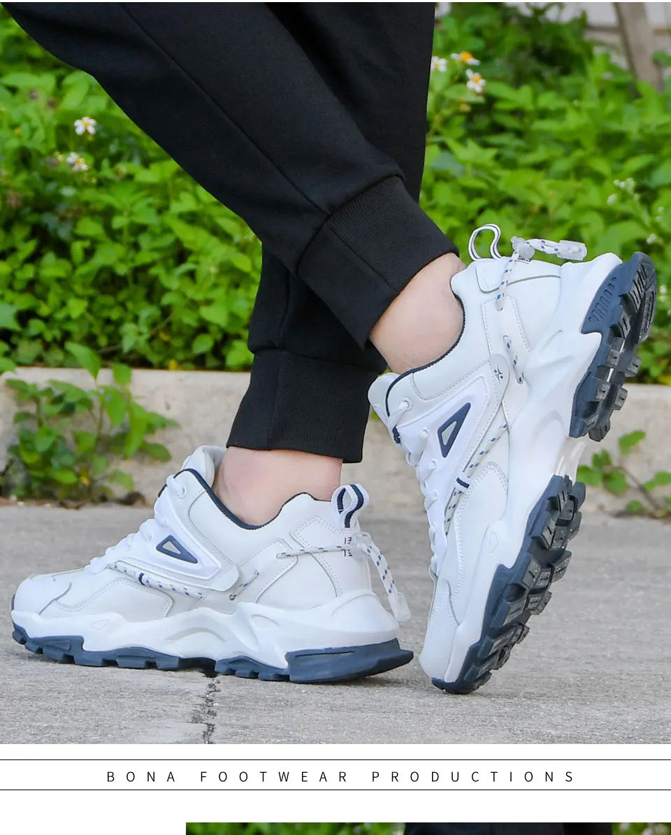 BONA 2022 Fashion Leather Breathable Casual Sneakers ATHLEXES