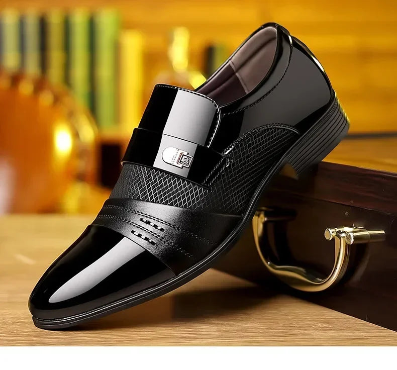 Classic Black Pointed Toe Leather Loafers for Men ATHLEXES