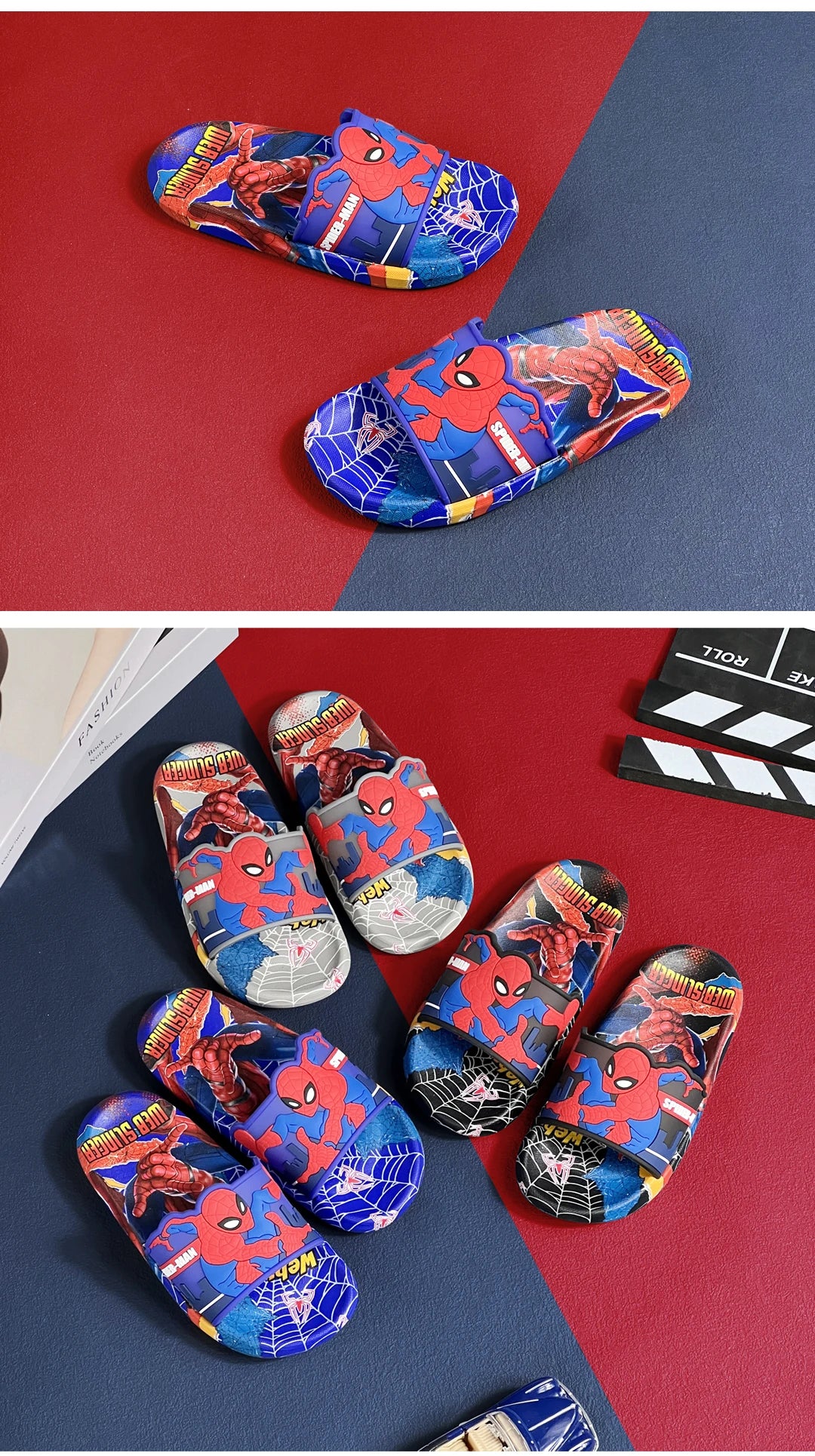 Superhero Cartoon Toddler Slide Sandals ATHLEXES