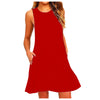 Elegant Summer Pleated Tank Dress with Pockets ATHLEXES