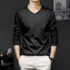 Autumn New Promotion Ice Silk Men's V-Neck Casual Top 2023 ATHLEXES