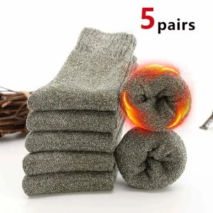 Retro Warm Wool Socks for Men - 5 Pairs ATHLEXES