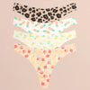 FINETOO 4Pcs Ultra Soft Leopard Print Thongs Comfort Lingerie ATHLEXES