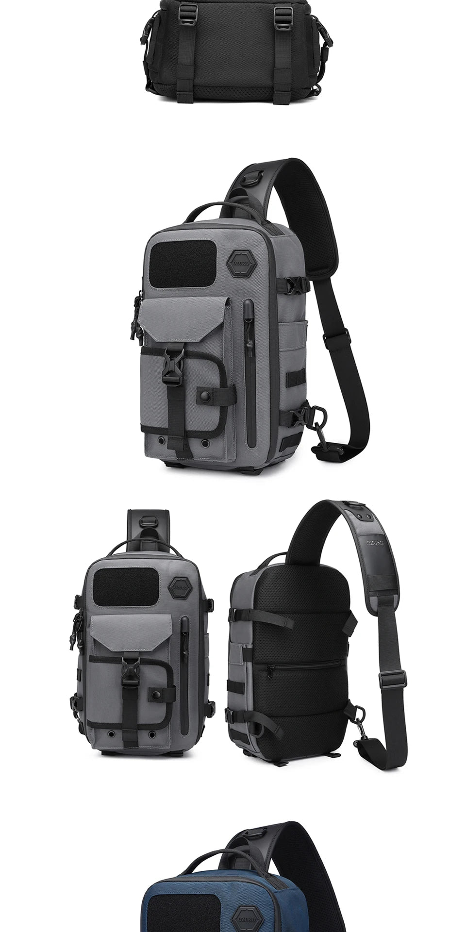 OZUKO Large Capacity Shoulder Bags for Male Waterproof Crossbody Bag ATHLEXES