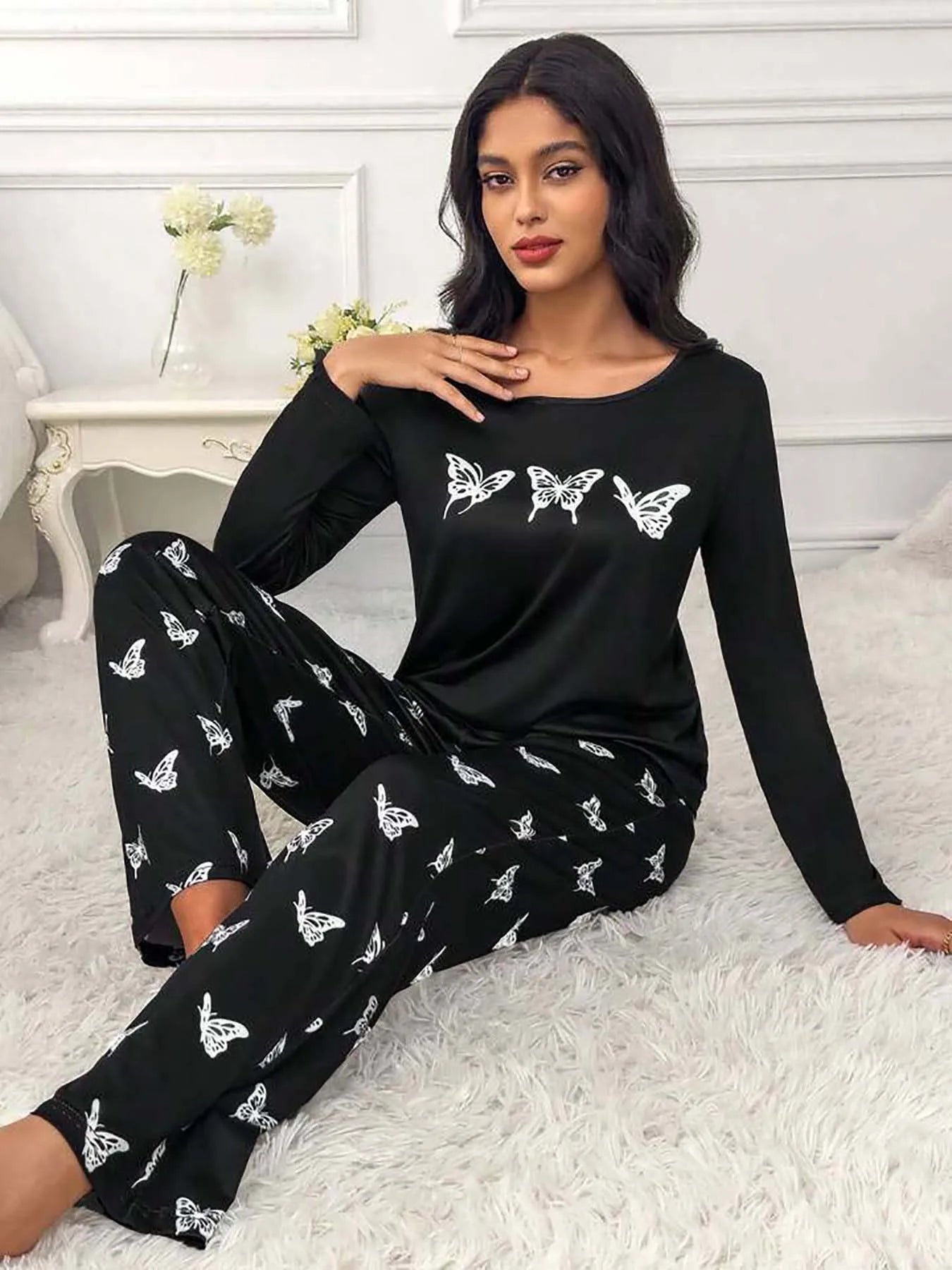 Butterfly Dream Black Pajama Set ATHLEXES