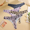 FINETOO 4Pcs Ultra Soft Leopard Print Thongs Comfort Lingerie ATHLEXES