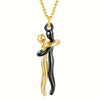 Chic Black Hug Pendant Necklace for Couples ATHLEXES